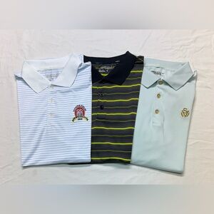 Lot of 3 Nike Golf Men’s polo shirts stripped/solid size large short sleeve